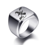Breiter Herrenring mit Initiale x