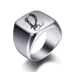 Breiter Herrenring mit Initiale d