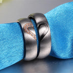 Beweis der Liebe Ring "Ich liebe dich" mit schwarzem Herz oder schwarzem Kristall