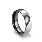 Beweis der Liebe Ring "Ich liebe dich" mit schwarzem Herz oder schwarzem Kristall