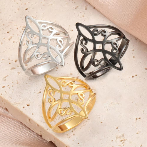 Schutzring Hexenknoten Ring für Herren und Damen Wicca