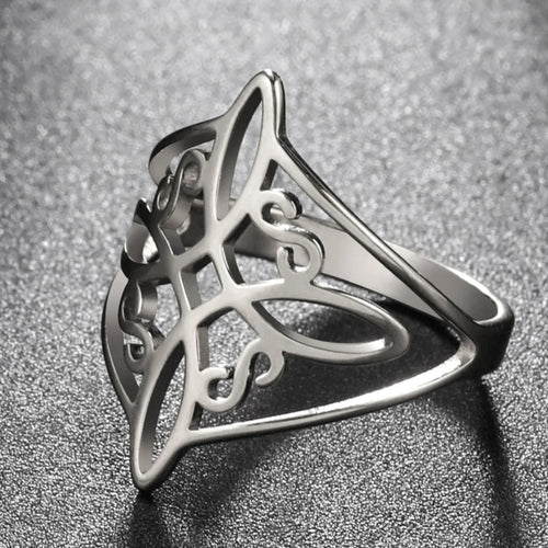 Schutzring Hexenknoten Ring für Herren und Damen Wicca Silber