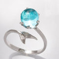 Blaue Meerjungfrauenflossendamenring