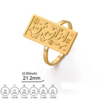 Rechteckiger Ring mit arabischer Kalligraphie - Motiv Iman (Glauben) gold
