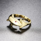 Hai-Ring mit Zirkon Gold