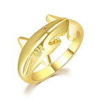 Hai-Ring mit Zirkon Gold