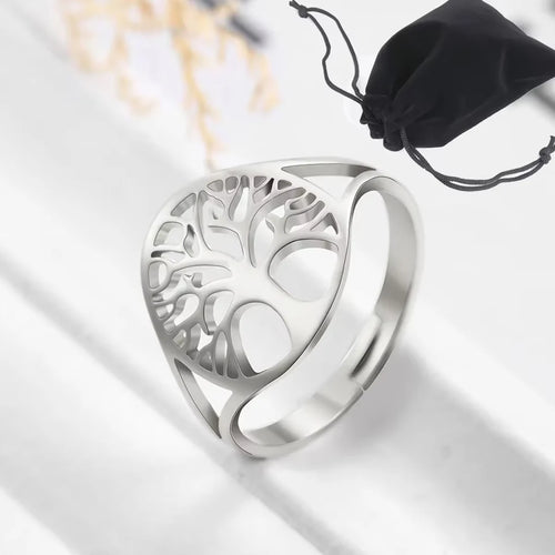 Retro Ring Lebensbaum Silber