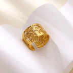 Retro-Ring mit goldenen Pilzen