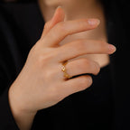 Retro-Ring mit vierblättrigem Kleeblatt für Damen Gold