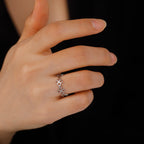 Retro-Ring mit vierblättrigem Kleeblatt für Damen Silber