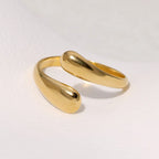 Retro Wassertropfen Ring Gold
