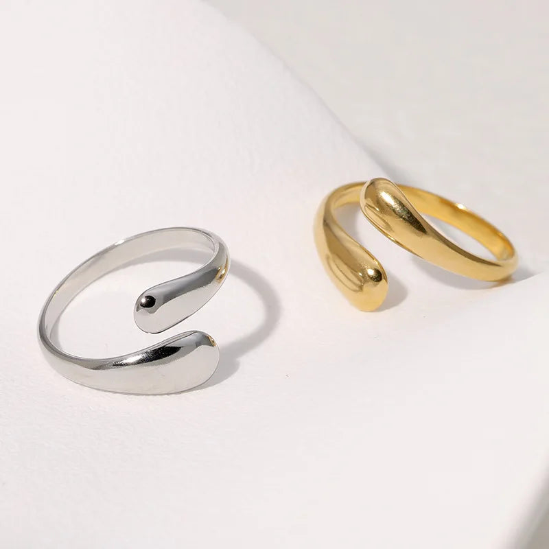 Retro Wassertropfen Ring Gold