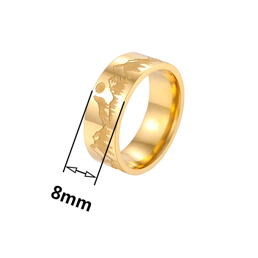 Retro-Ring Berge Löwe und Sonne