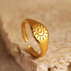 Retro-Ring Sonne Sterne Gold