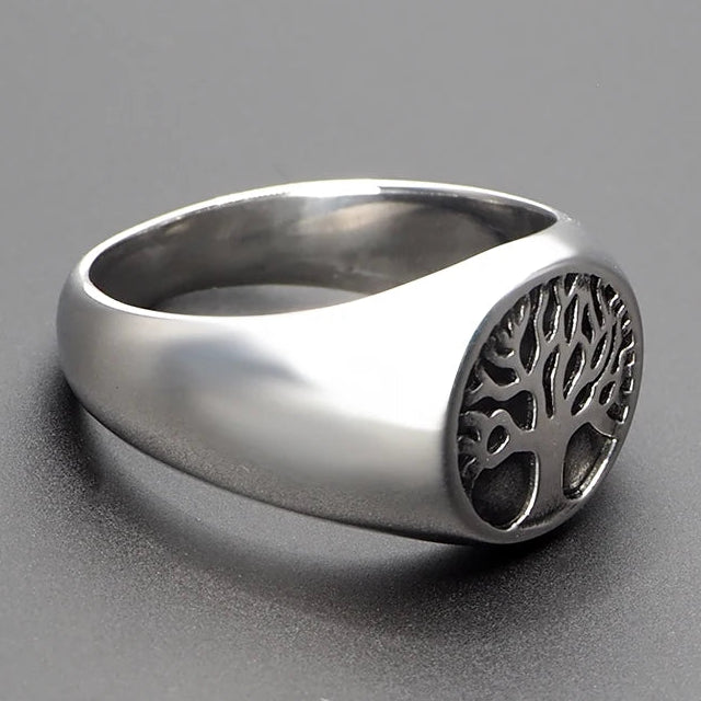 Runder Ring Lebensbaum im puristischen Stil