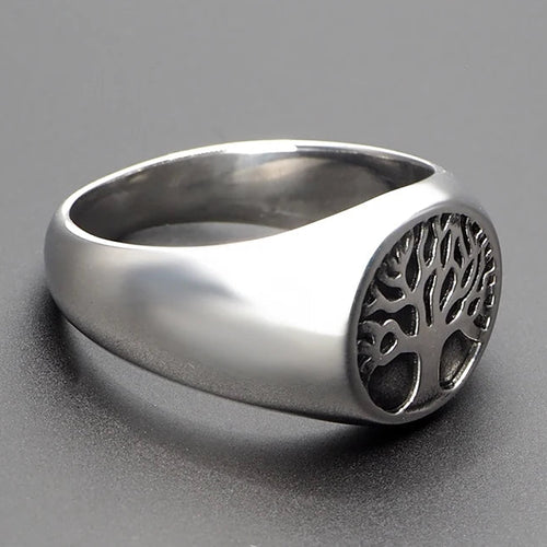 Runder Ring Lebensbaum im puristischen Stil