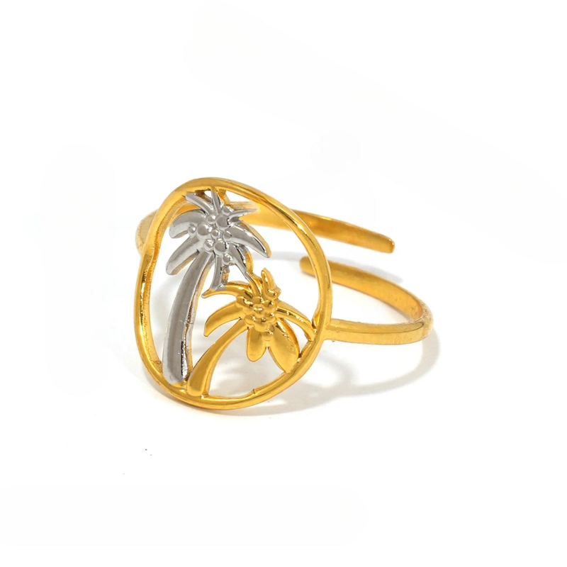 Runder Ring mit Palmen