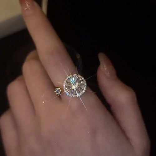 Drehbarer Anti-Stress-Ring für Damen in Silber