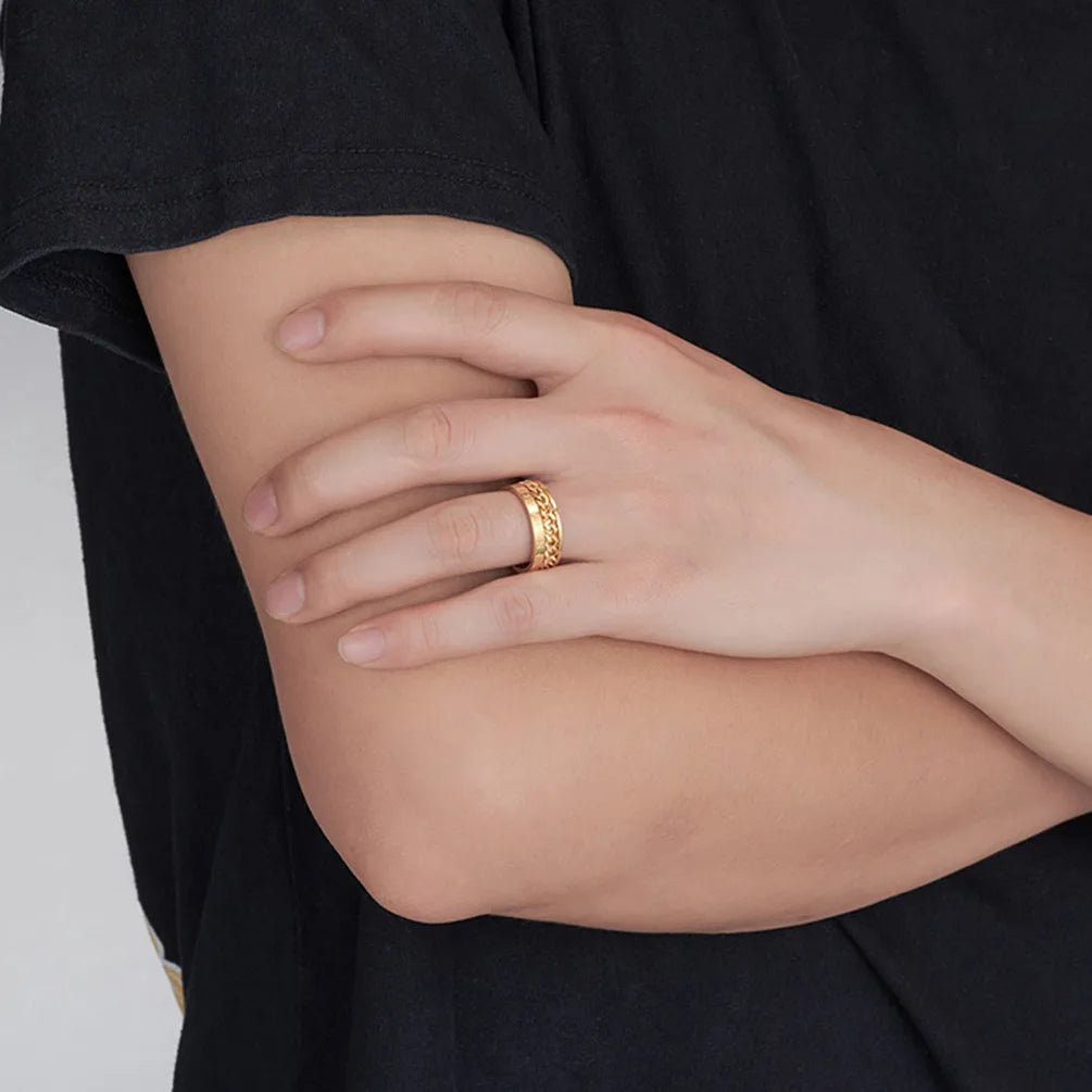 Drehbarer Anti-Stress-Ring für Herren gold
