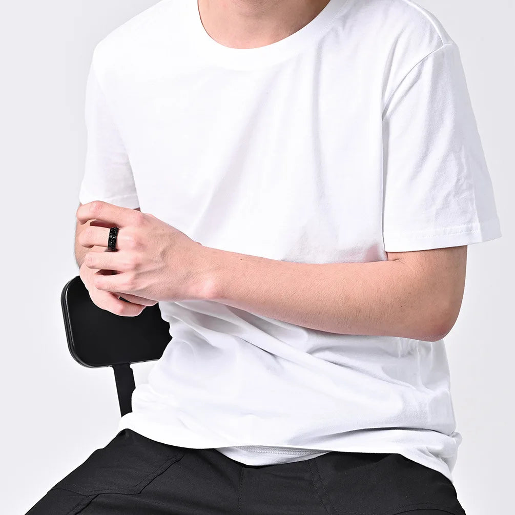 Drehbarer Anti-Stress-Ring für Herren schwarz