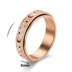 Drehbarer Ring mit Mondsicheln für Herren in Roségold