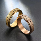Drehbarer Ring mit Mondsicheln für Herren in Roségold