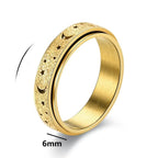 Drehbarer Ring mit Mondsicheln für Herren in Gold
