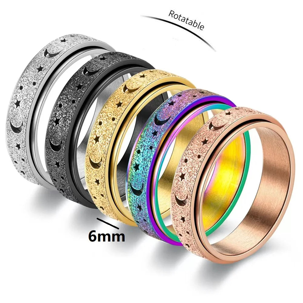 Drehbarer Ring mit Mondsicheln für Herren in Roségold