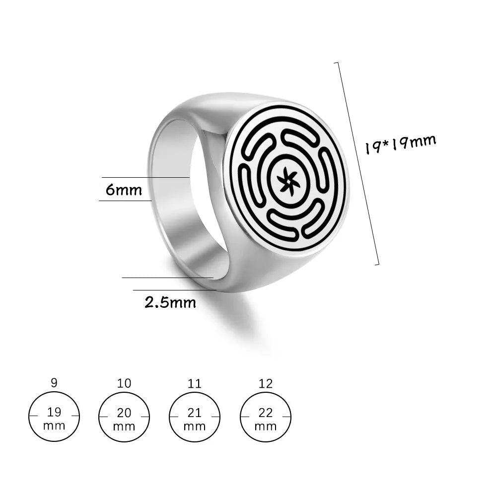Ring Hekate Rad Strophalos Hexerei Wicca Silber