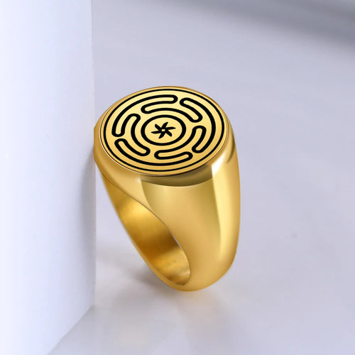 Ring Hekate Rad Strophalos Hexerei Wicca Gold