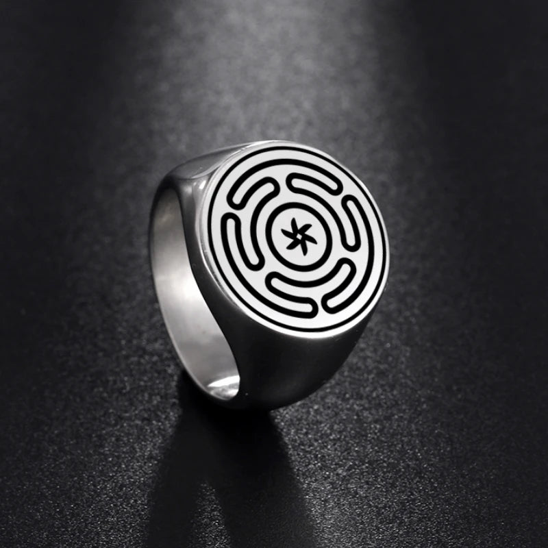 Ring Hekate Rad Strophalos Hexerei Wicca Silber