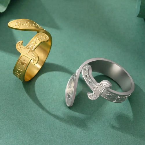 Ring mit Ali Zulfiqar Schwert arabisches Symbol Gold