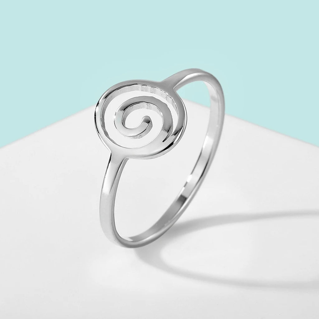 Geometrischer Spiralenring Silber