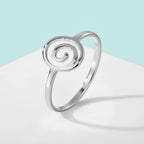 Geometrischer Spiralenring Silber