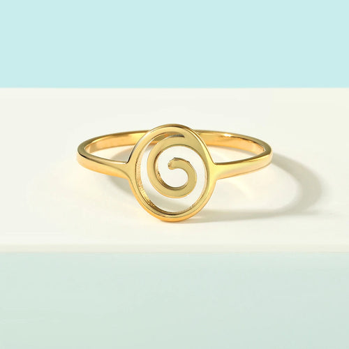 Geometrischer Spiralenring Gold