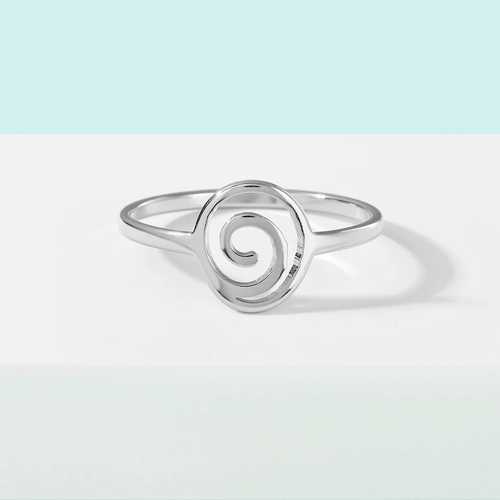 Geometrischer Spiralenring Silber
