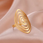 Geometrischer Spiralenring Damen Gold