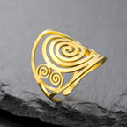 Breiter Spiralring für Damen Gold