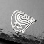 Breiter Spiralring für Damen Silber