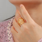 Breiter Spiralring für Damen Gold