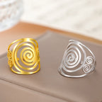 Breiter Spiralring für Damen Silber