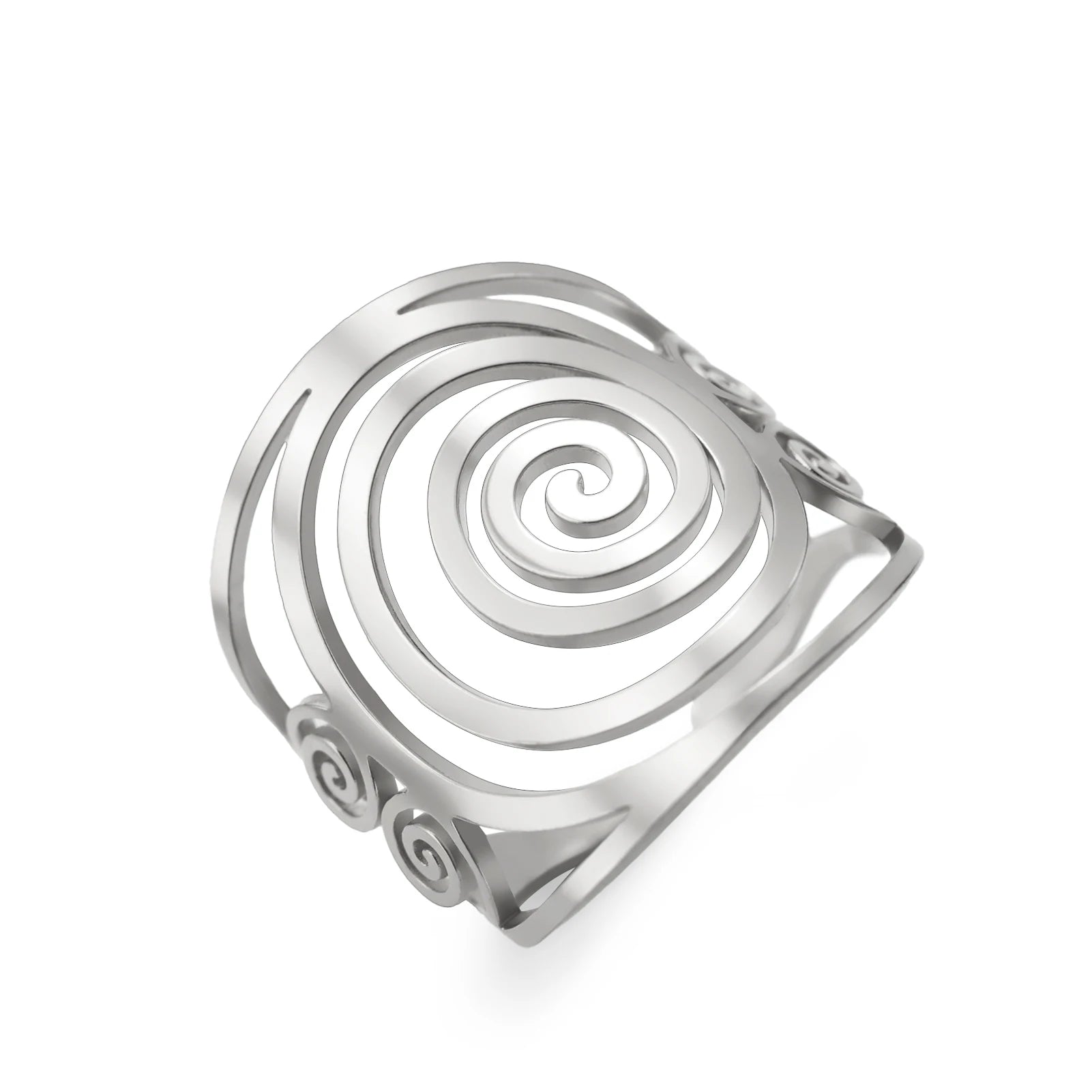 Breiter Spiralring für Damen Silber