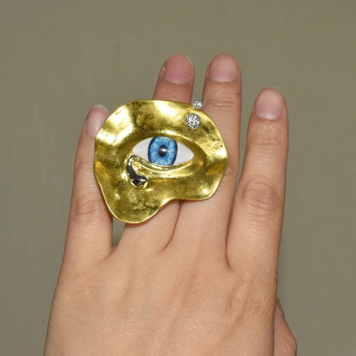 Barockstil-Ring gegen den bösen Blick Gold