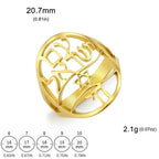 Symbolischer jüdischer Ring mit hebräischer Gravur Stern von David und Haï Chai