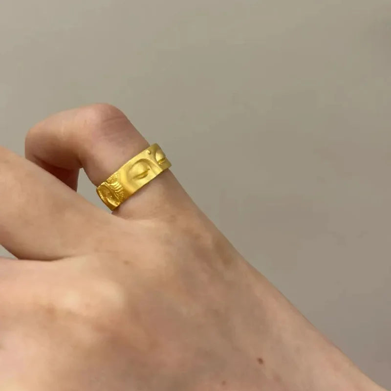 Buddha-Kopf Ring gold