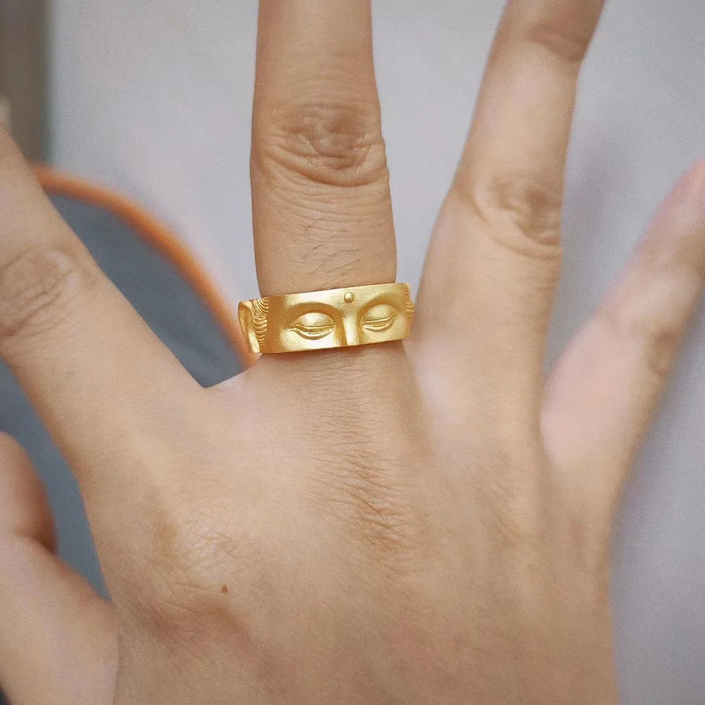 Buddha-Kopf Ring gold