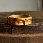 Buddha-Kopf Ring gold