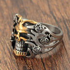 Silber- und Gold-Totenkopf-Ring