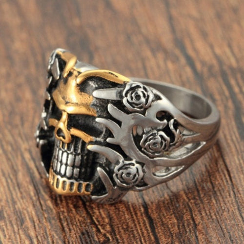 Silber- & Gold-Totenkopf-Ring