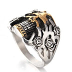 Silber- und Gold-Totenkopf-Ring